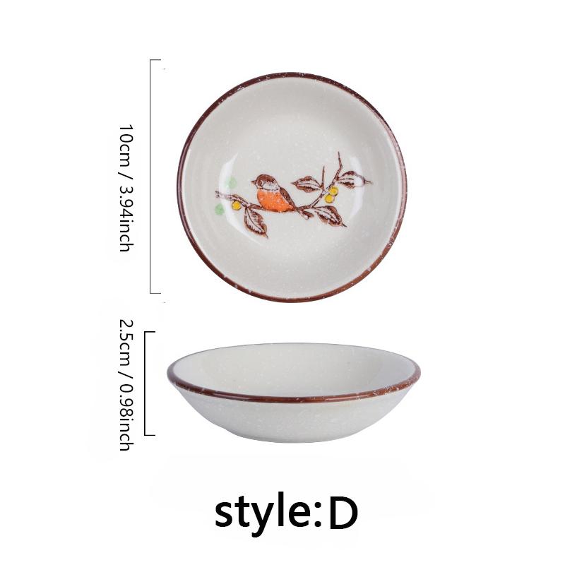 1 шт. Японская керамическая круглая тарелка для соуса, винтажная приправа для соевого соуса, бытовая тарелка для соуса для суши, закуски, сервировочная тарелка, столовая посуда