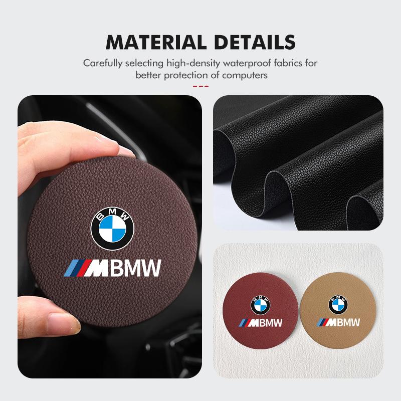 2PCS Suede Car Coaster Water Cup Slot Non-Slip Pad For BMW Performance X1 X3 X5 E39 E46 E90 F20 E60 F30 M3 M5