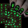 Halloween Luminous Nail Art Sticker Bat Pumpkin Halloween Day Nail Decoration Sticker