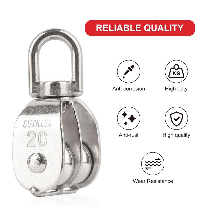 Stainless Double Pulley Block Lifting Teaction Wheel Wire Rope Crane for Lifting and Hanging M15/M20 /M25/M32/M50 