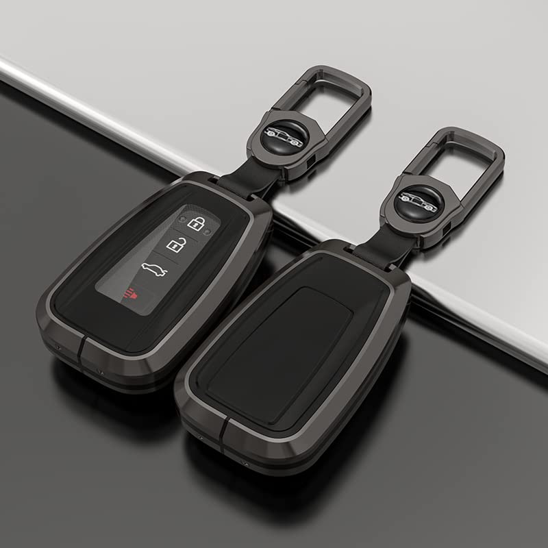 Ключ Тойота ТПУ Собранный ключ Цинковый и металлический ключ Совместим с Crown Prius New RAV4 Camry Land Prado Поздний Кнопочный Бесключевой Глянцевый Защищает Легкий Черный