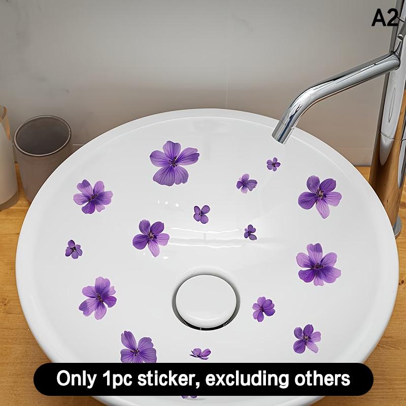 Цветочные наклейки на раковину в ванную, съемные, самоклеящиеся, водостойкие, декоративная наклейка на унитаз в ванную, наклейка на ванну, декор для дома
