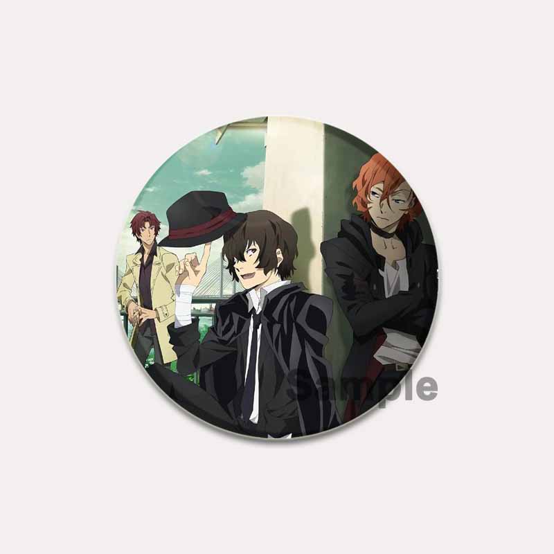 32/44/58 мм Булавка Bungo Stray Dogs Круглая мультяшная брошь ручной работы для рюкзака, одежды, аксессуаров, аниме-коллекции, значков, украшений