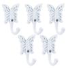 5PCs Clothes Hook Single Bow Type European Retro Zinc Alloy White Wardrobe Use 35 x 55MM
