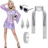 Halloween Hippie Disco Sequin Dress for Women
