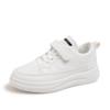 Autumn Children's Small White Shoes Breathable Leather Casual Children's Shoes Boys and Girls Kindergarten Students Pure White Sports Shoes