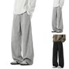 Мужские повседневные серые спортивные штаны широкого кроя с удобной свободной посадкой и мягкой тканью, идеально подходящие для уличной моды.