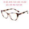Leopard Frame Anti Blue Rays Cat Eye Prescription Eyeglasses Women Men Spring Leg Myopes Lunettes 0 -0.5 -0.75 -1.0 To -6.0