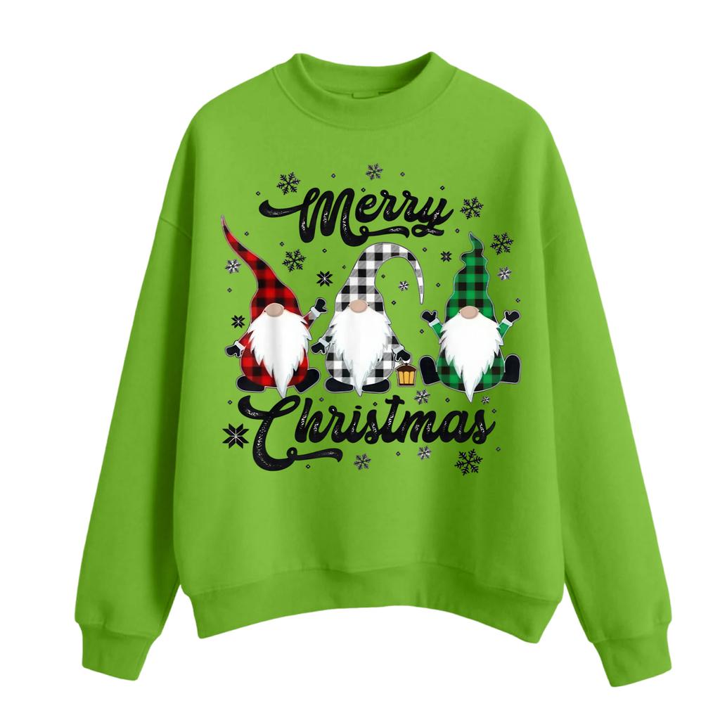 Women's Casual Fashion Round Neck Long Sleeve Christmas Printed Sweatshirt