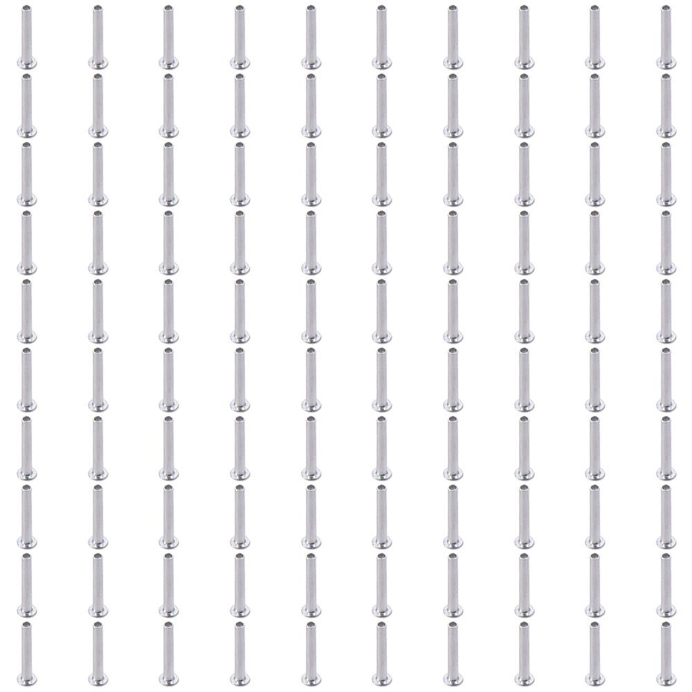 100 шт. M2 M2.5 M3 Полутрубчатые заклепки Серебристый тон Цилиндрический стержень Алюминий Плоская полукруглая головка