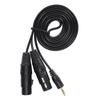 3.5mm Connector to Dual XLR Female Microphone Cable Connect Condenser Microphone Audio Line3.5XLR 1.5m
