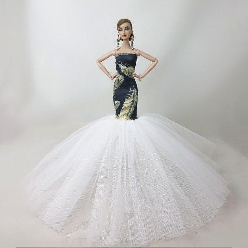 Модная кукольная одежда для куклы Барби, платье русалки 1:6, рыбий хвост, свадебное платье для кукольного домика Барби, ограниченное количество ручной работы
