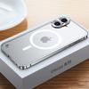 Metal Frame Magnetic Phone Case For iPhone 17 12 13 14 15 16 Pro Max Aluminum Alloy Full Lens Protection Cover For iPhone 16 Plating Metal Back Case
