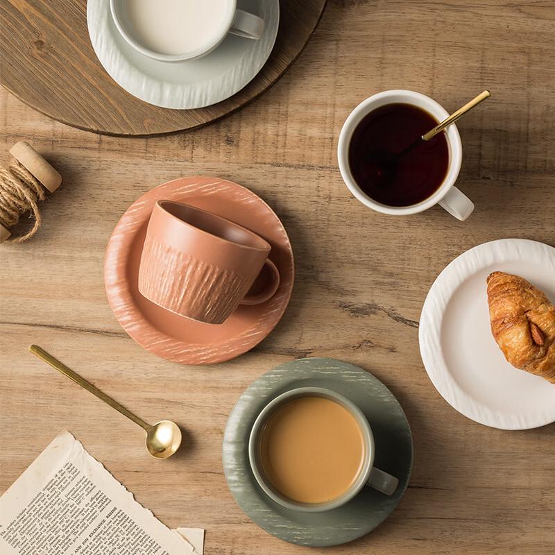 Креативная керамическая кофейная кружка с блюдцем, с узором под камень
