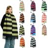 High Quality Wool Blend Striped Scarf Women Fall Winter New Thick Warm Muffler Female Simple Versatile Fashion Fringed Shawl