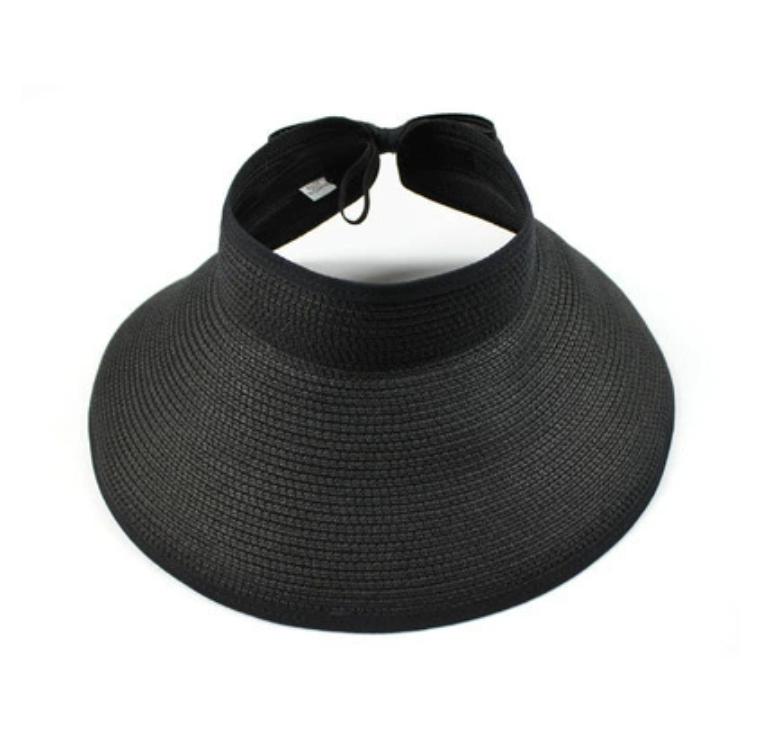 Summer Roll up Straw Hat Wide Brim Sun Visor Cap Beach Hat for Women