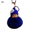 VANA Shop Cute Sleeping Baby Fluffy Pompom Plush Doll Hanging Pendant Key Ring Keychain