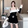 Новое женское платье Sweet Spicy Girl с открытыми плечами и длинными рукавами, трикотажное женское элегантное платье-слинг Pure Desire