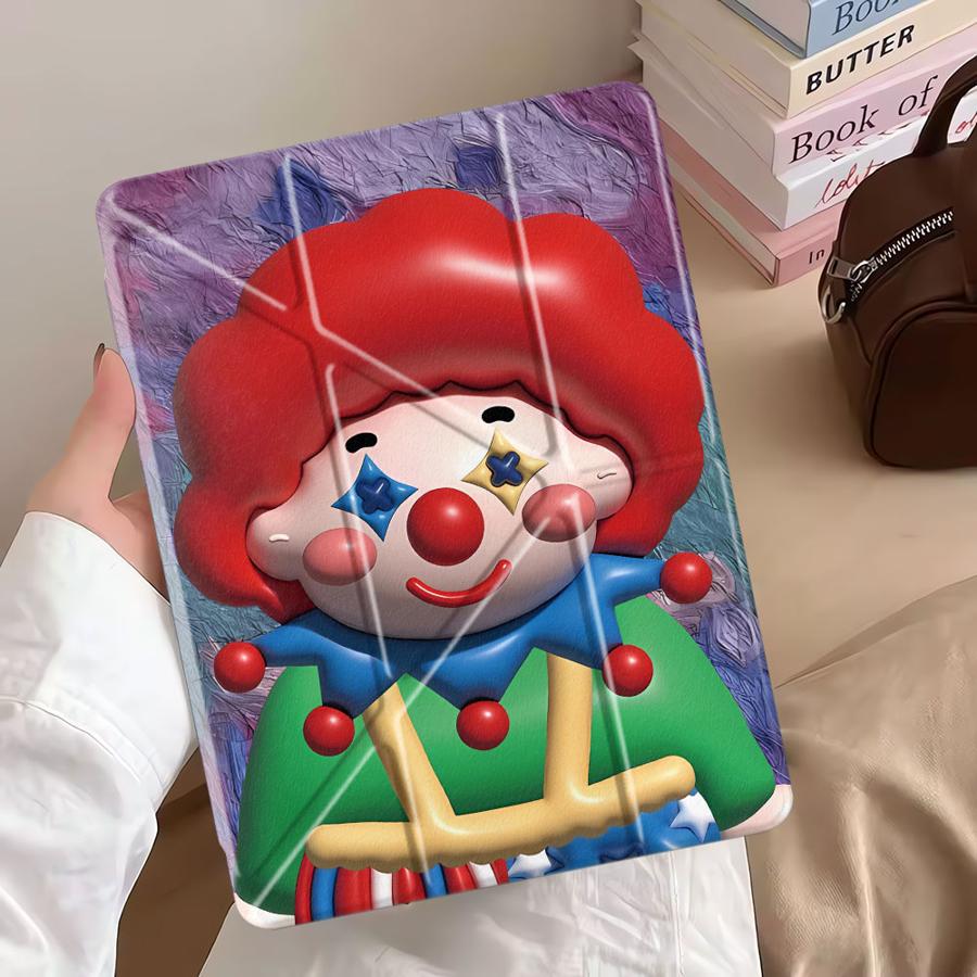 Клоун Милый Держатель Чехол Чехол для Планшета Для iPad Mini 6 7 Pro 11-го 10-го 9-го 8-го 7-го 12.9 дюймов Pro 2025 Air 4 5 M3 M2 1 2 M4 11 дюймов