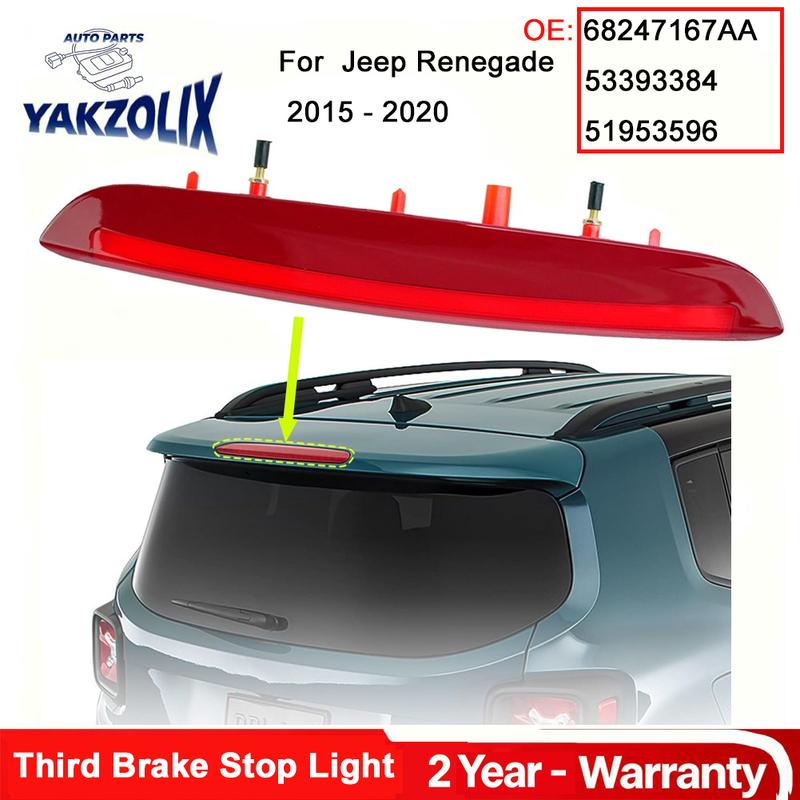 For Jeep Renegade 2015 2016 2017 2018 Car Red Third Brake High Mount Stop Light Lamp LED 68247167AA 53393384 51953596