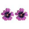 Exaggerated Multi-Color Handmade Flower Oil Drip Earrings for Women