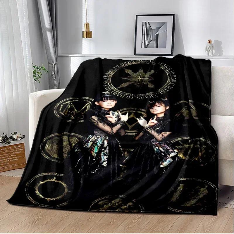 Теплый печатный плед Babymetal, плед для дивана в офисе, многофункциональный домашний плед из фланели
