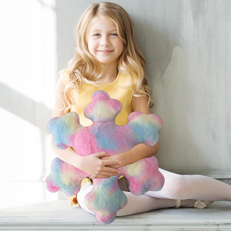 Christmas Snowflake Shaped Pillow Filled PP Cotton White Colorful Cute Snowflake Cushion Home Holiday Decoration New Year 2025