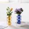 Nordic Creative Colored Glass Vase Simple Living Room Flower Arrangement Dry Flowers for Wedding Centerpieces Home Decoration