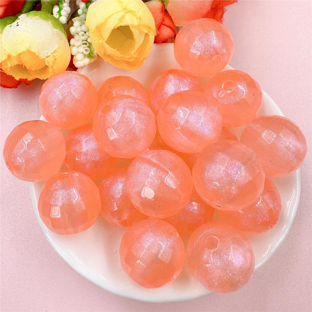 20pcs 15.7mm Acrylic Fine Sparkling Round Loose Beads DIY Jewelry Accessories Beaded Materials For Bracelet Earring Making
