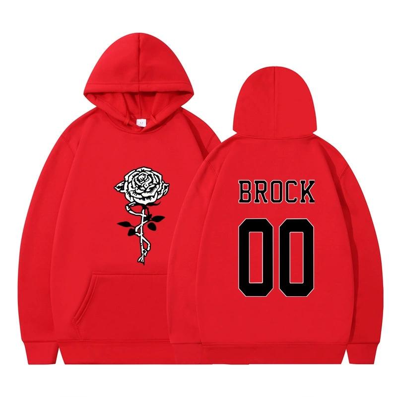 Мужская Женская Флисовая Толстовка с Капюшоном BROCK С Принтом Весна Осень Пуловер Толстовка Модная Худи Повседневная Хип-Хоп Новый Мужской Спортивный Костюм Уличная Одежда