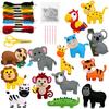 12pcs Cute Animal Felt Sewing Craft Kit Fun Sewing DIY Craft Ornaments For Kids Educational Sewing Toys for Beginner Children