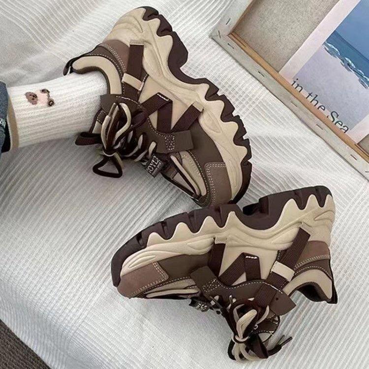 Платформенные кроссовки dad shoes осень новая мода универсальные ins кроссовки женская обувь