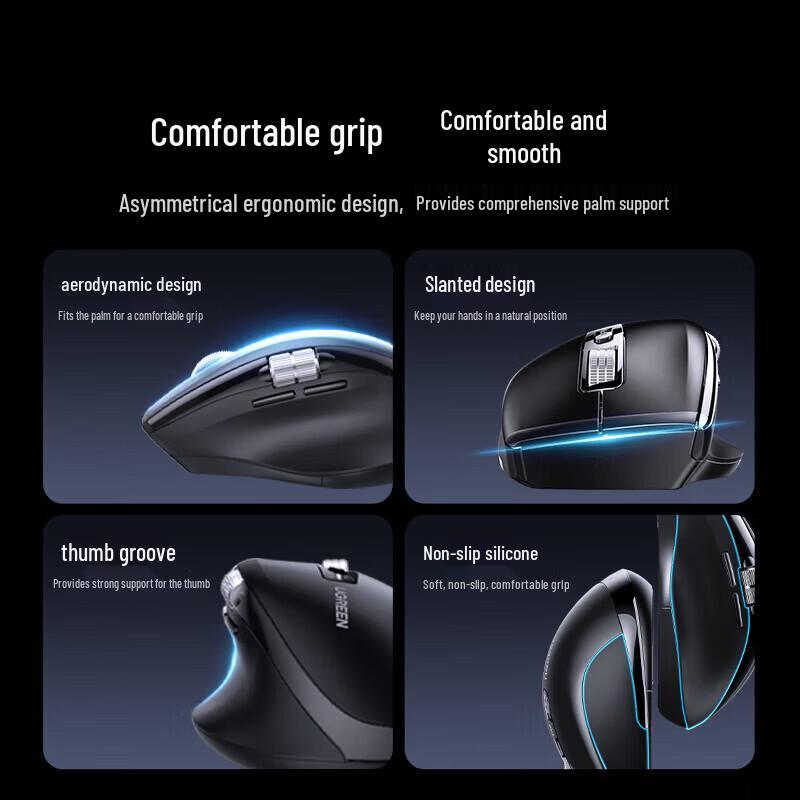 UGREEN M751 Wireless Bluetooth Dual-Mode Ergonomic Mouse