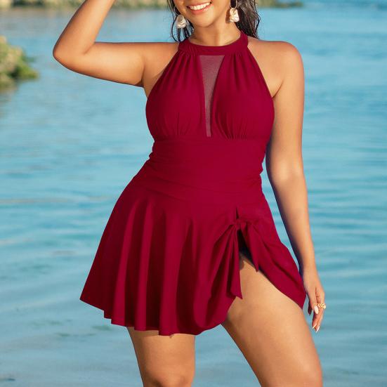 Женский цельный купальник больших размеров с утягивающим эффектом, купальник-бикини, юбка, купальники для женщин, пляжный отдых, вечеринка у бассейна