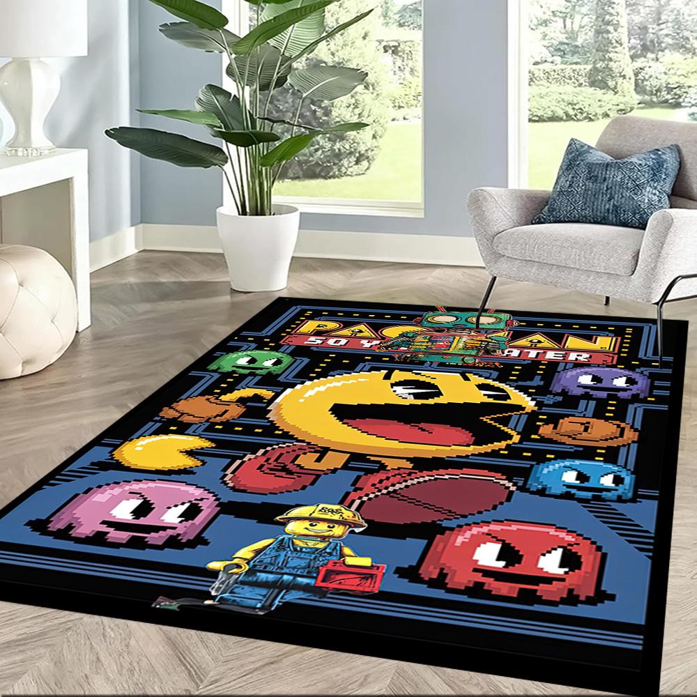 Pac-man Adventure Square rugs are a great choice for living rooms, bedrooms, home décor, and as gifts.