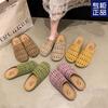 Hollow and Breathable Hole Shoes for Women In Summer Wear New Baotou Half-drag Candy-colored Cool Slippers
