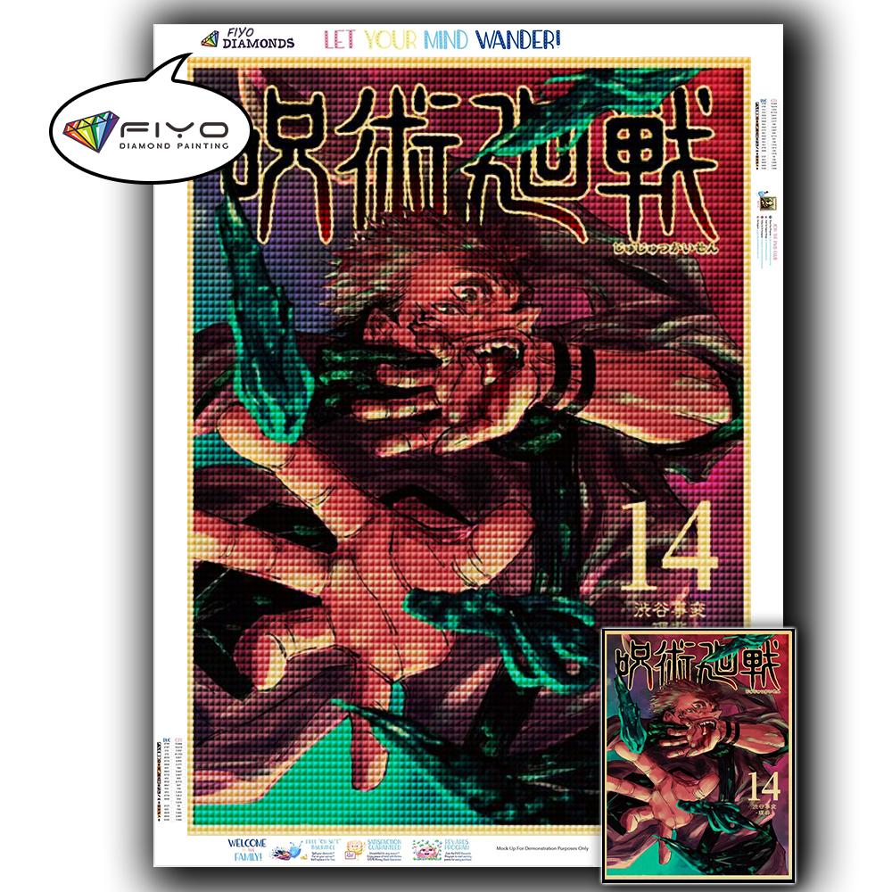5D DIY Алмазная вышивка Аниме Дзюдзюцу Кайсен Картина Стразы Алмазная живопись Бумага Винтаж Плакат Алмазная мозаика Рукоделие Домашний декор