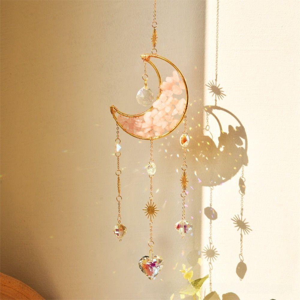 Crystal Sun Catcher Prism Colorful Wind Chimes Creative Moon Catchers Yard Garden Decor