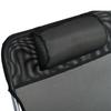 Folding Reclining Sun Lounger, Pillow, 5-Position Backrest, Black