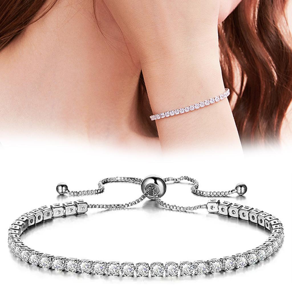 Light Luxury Inlaid Zircon Bracelet Women Adjustable Crystal Bracelet