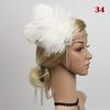 Women Beaded Flapper Hair Accessories Rhinestone Sequin Performance Headwear Elastic Indian Vintage Masquerade Feather Headband
