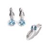 Серебряное кольцо с серьгами и натуральным небесно-голубым топазом, камень ноября, ювелирный комплект из стерлингового серебра 925 пробы, изящные украшения для женщин и девушек