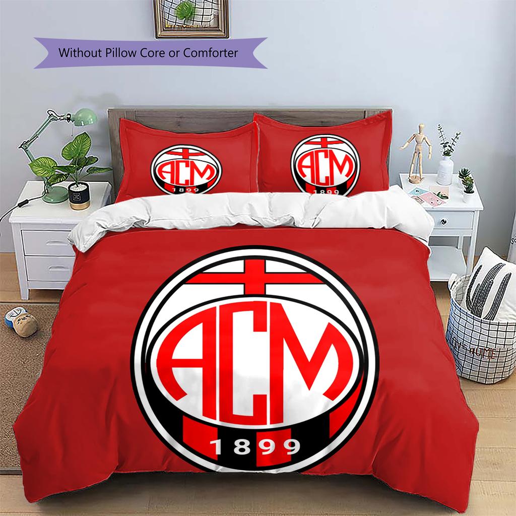 AC Milan Pattern Bedding Home Decoration Birthday Gift (1 * duvet cover + 2 * pillowcase, without core)