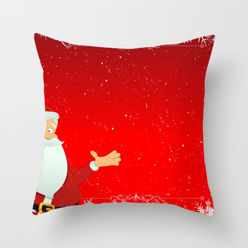 Cartoon Santa Claus Pillowcase Sofa Kids Room Decoration Merry Christmas Cushion Cover