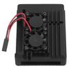 For Raspberry Pi 4B Shell Black Aluminum Alloy Case 85x56.5x20mm with Thermal Tape Dual Fans