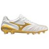 Mizuno Elite Neo2 II Elite MD Round Toe Lace-Up FG (Rubber Long Studs) Natural Grass Anti-Slip Soccer Shoes Men Soccer Shoes White Yellow P1GA232052