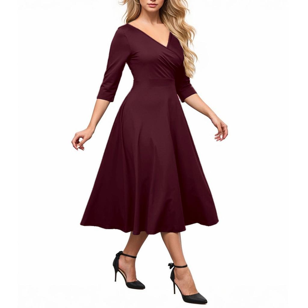 Women's Solid-color Fashionable And Elegant Dress