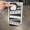 Белый Черный Кружевной Принт Чехол Для Телефона Для Iphone 17 Air 16 16e 15plus 14 13 12 11 Pro Max Кожаный Ударопрочный Защитный Задний Чехол
