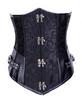 Diet Corset with Slender Waist and Embroidered Steel Faux Punk Style Underbust Corset [Filaisi] Ladies' Clasp, Boned, Leather, (black, XL)