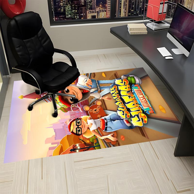 Ковер с принтом Subway Surfers, Коврик для офисного кресла, Гостиной, Спальни, Кухни. Декор, Подарки.